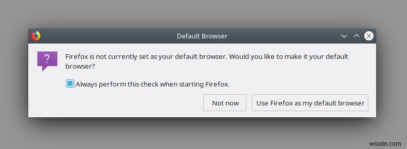 Firefox が既定のブラウザになることを拒否 (Plasma、neon)