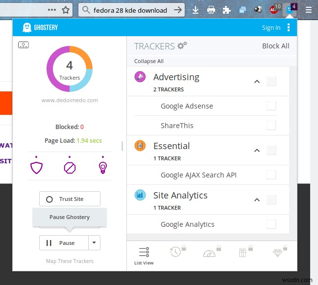 Ghostery - 追跡者の目はあなたにあります