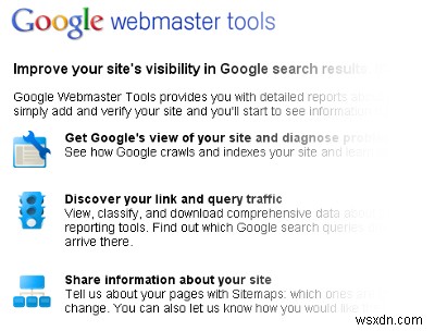 Google ウェブマスター ツール - ウェブマン向けの快適なサービス