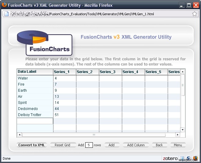 FusionCharts で見事なグラフを作成