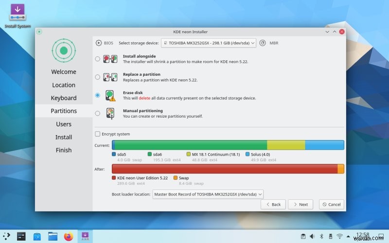 私の 2009 LG ラップトップは KDE ネオンを実行しています