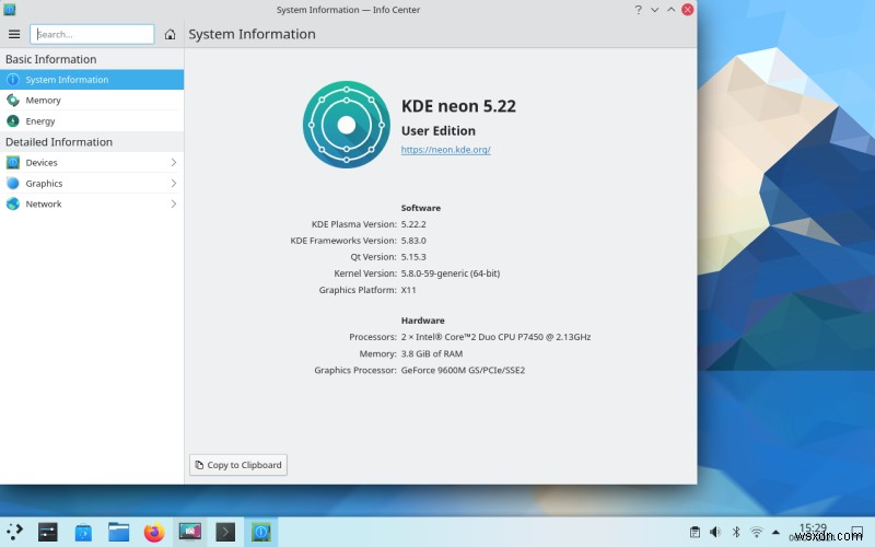 私の 2009 LG ラップトップは KDE ネオンを実行しています