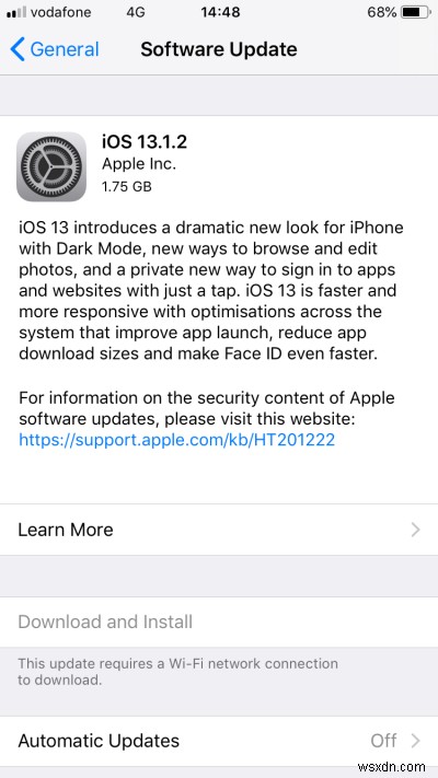 テスト済み:iPhone 6s &iOS 13 アップデート