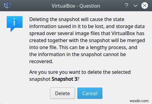 VirtualBox でスナップショットをマージしてディスク容量を節約する方法