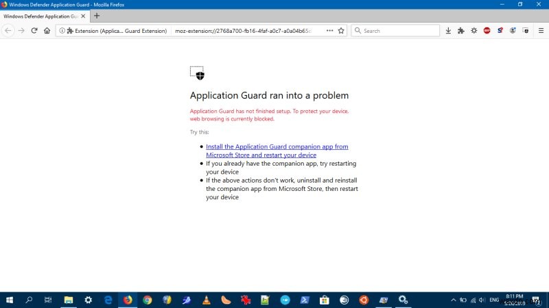 Windows Defender Application Guard を試してみたかった