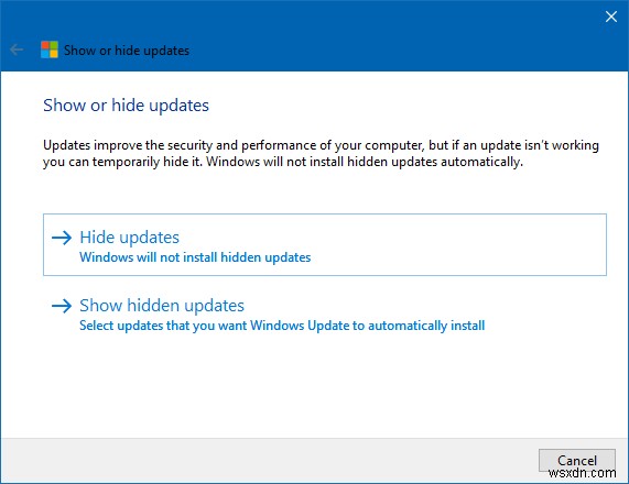 Windows 10 - アップデートを非表示にする方法