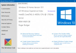 Ultimate Windows Tweaker - じゃじゃ馬ならし