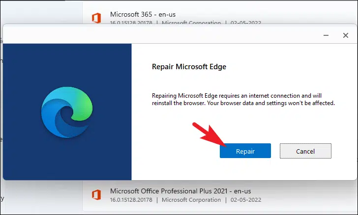 Windows 11 の更新後に Microsoft Edge が機能しない