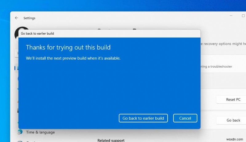 Windows 11 2022 Update (22H2) ロールバック ビルドをアンインストールする方法