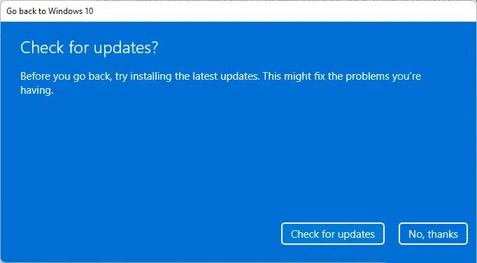 データを失うことなく Windows 11 を 10 にダウングレードする方法 (10 日後)