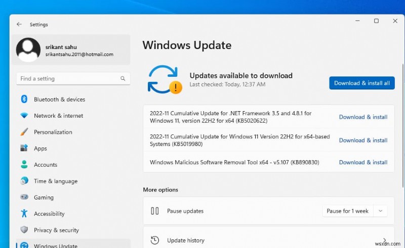 Windows 11 KB5019980 および KB5019961 Update の直接ダウンロード