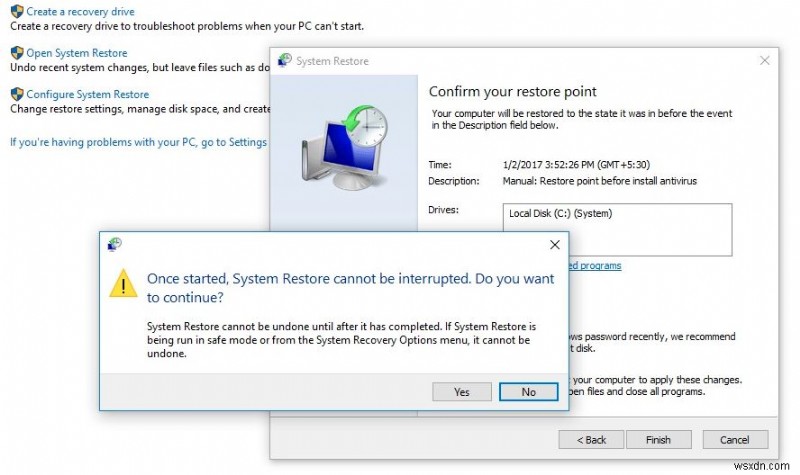 Windows 10 でシステムの復元ポイントを有効にして作成する方法