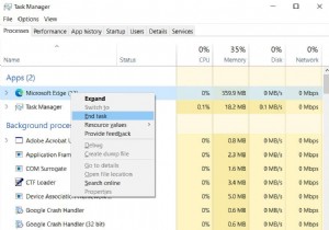 Windows 10 の更新後に Microsoft Edge がクラッシュする、または動作しない!!!