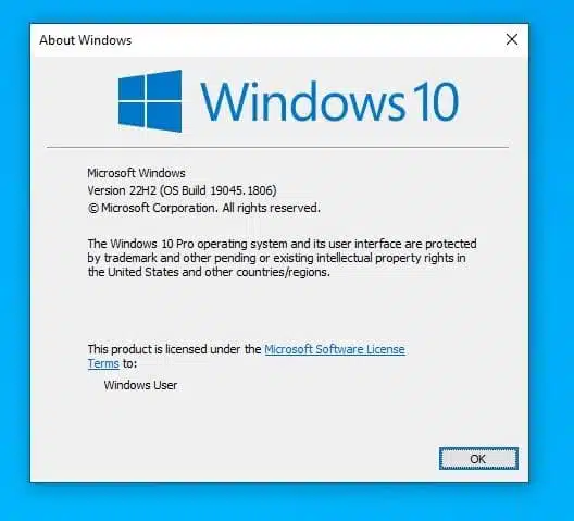 Update Assistant ツールを使用した Windows 10 22H2 のダウンロード