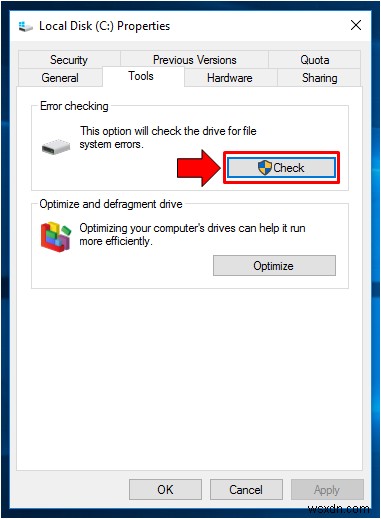 Windows 10 でチェック ディスク ユーティリティを使用する方法