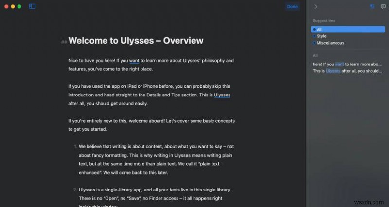 Ulysses が macOS 向けのプレミア ライティング アプリである理由を発見する 