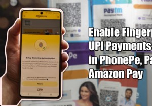 Paytm、PhonePe、Amazon Pay で指紋 UPI 決済を有効にする 