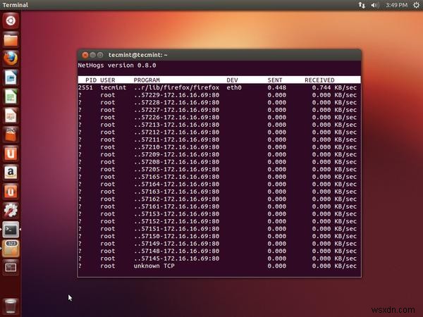 Nethogs:Linux 上のプロセスごとのリアルタイム ネットワーク トラフィック監視 