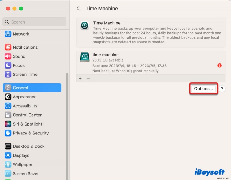 macOS Sonoma、Ventura、Sequoia での「Time Machine がバックアップを完了できませんでした」エラーを解決する