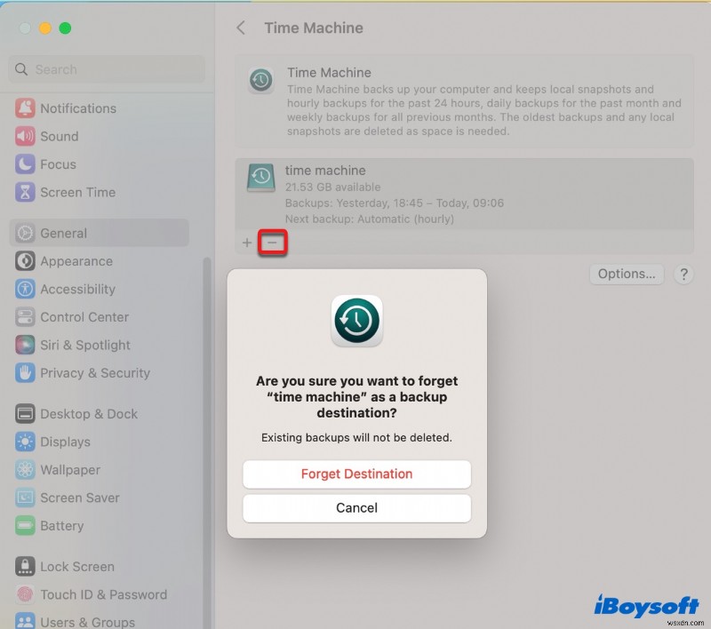 macOS Sonoma、Ventura、Sequoia での「Time Machine がバックアップを完了できませんでした」エラーを解決する