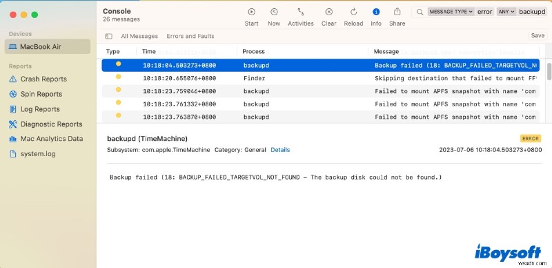 macOS Sonoma、Ventura、Sequoia での「Time Machine がバックアップを完了できませんでした」エラーを解決する