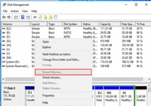 修正:Windows ディスク管理で無効になっている「ボリュームの拡張」機能を有効にする 