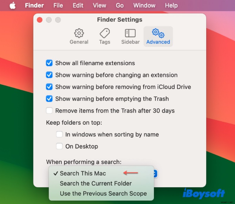Sequoia、Sonoma、Ventura での Mac Finder 検索の問題のトラブルシューティング 