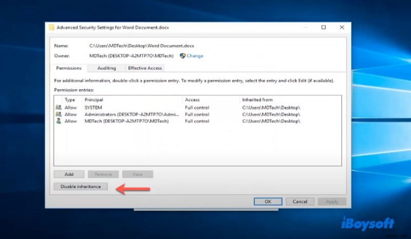 Windows および Mac での「Word でドキュメントを開けません」アクセス権限の問題を修正する