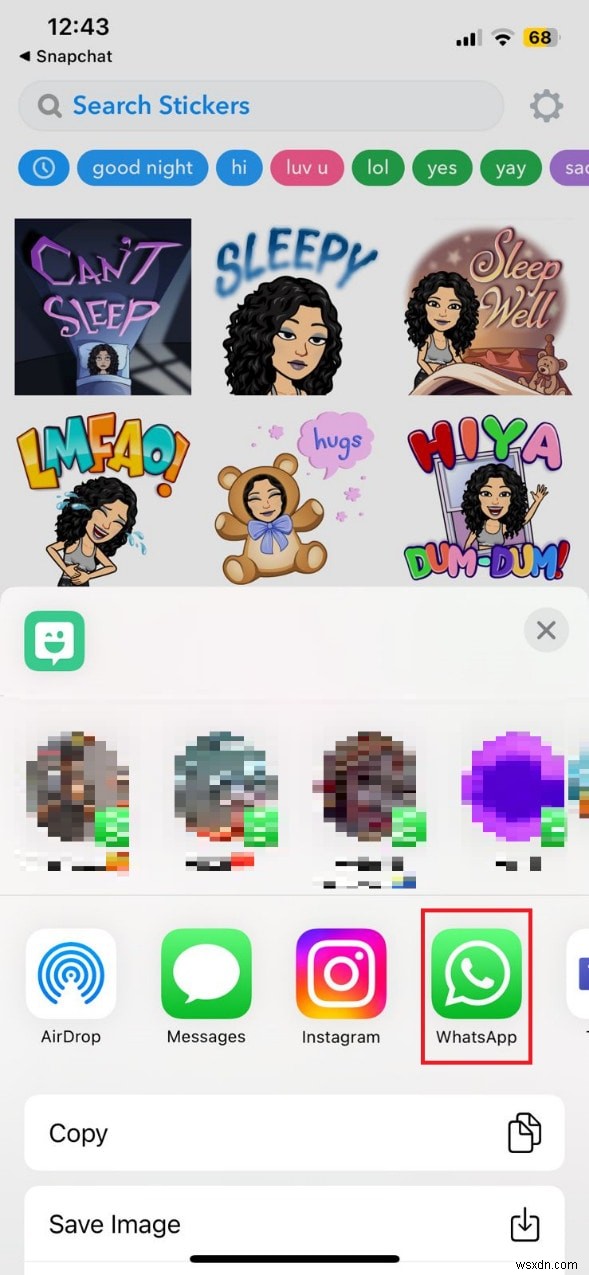 iPhone 用 WhatsApp で Bitmoji を使用する:ステップバイステップ ガイド
