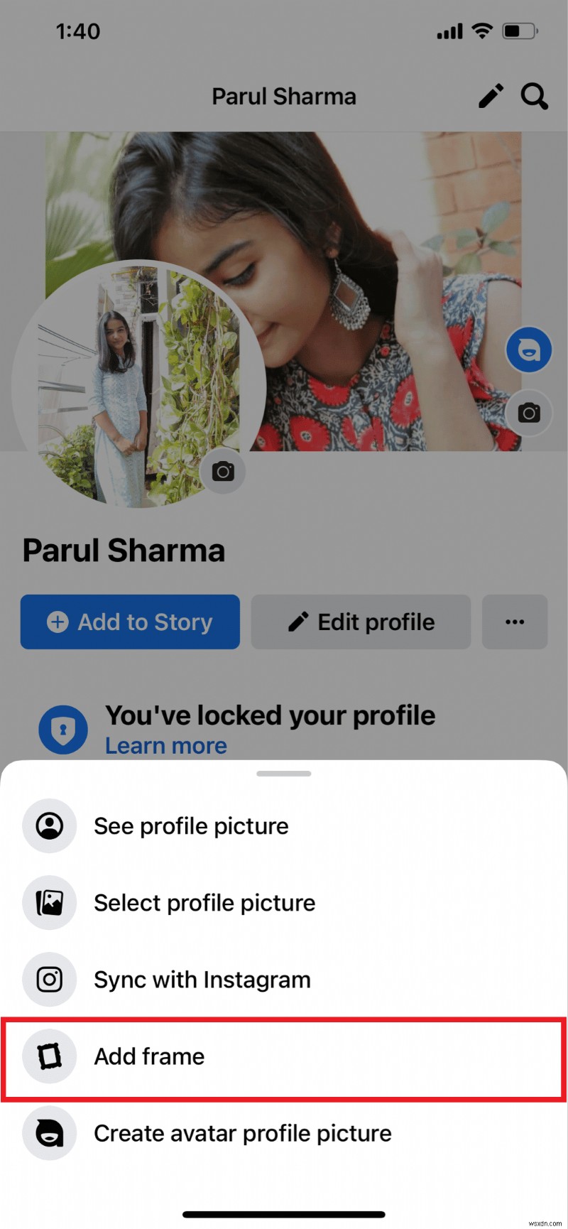 ステップバイステップ:iPhone で Facebook プロフィール写真からフレームを削除する 