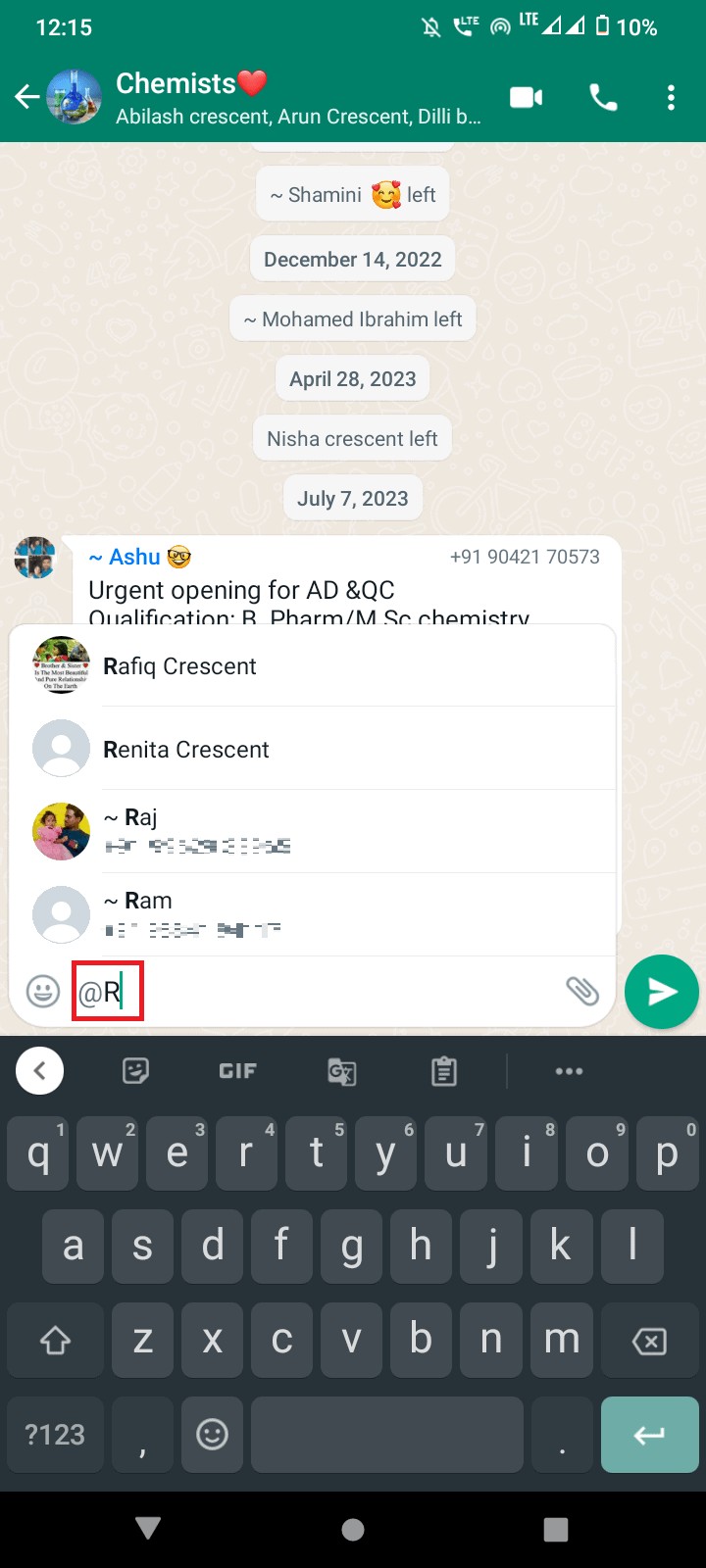 ステップバイステップ ガイド:WhatsApp グループ内のユーザーに ping を送信する
