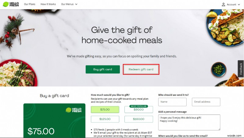 HelloFresh をギフトする方法:おいしいミールキット カードを友達に送る