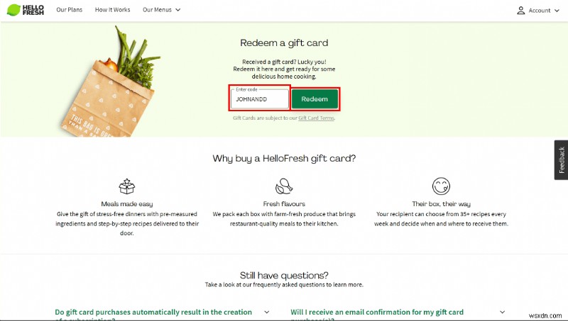 HelloFresh をギフトする方法:おいしいミールキット カードを友達に送る