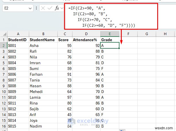 マスター Excel:複雑なネストされた IF ステートメントを 1 つのセルに作成する