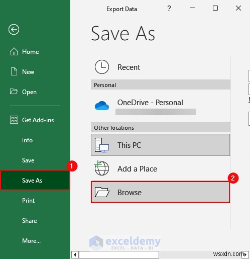 Excel データを DOC、PDF、CSV、XML、および vCard 形式に簡単にエクスポート 