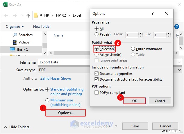 Excel データを DOC、PDF、CSV、XML、および vCard 形式に簡単にエクスポート 