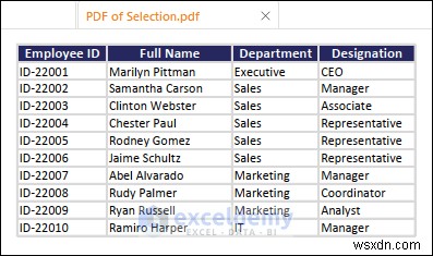 Excel データを DOC、PDF、CSV、XML、および vCard 形式に簡単にエクスポート 