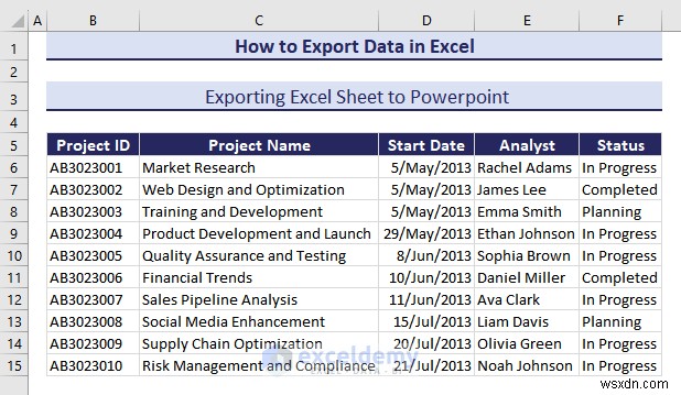 Excel データを DOC、PDF、CSV、XML、および vCard 形式に簡単にエクスポート 