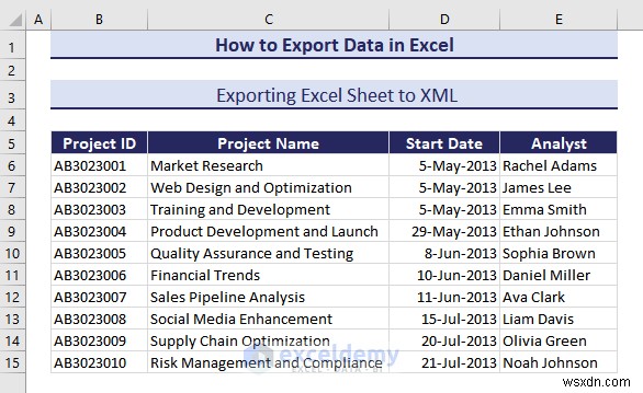 Excel データを DOC、PDF、CSV、XML、および vCard 形式に簡単にエクスポート 