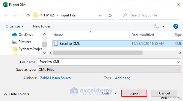 Excel データを DOC、PDF、CSV、XML、および vCard 形式に簡単にエクスポート 