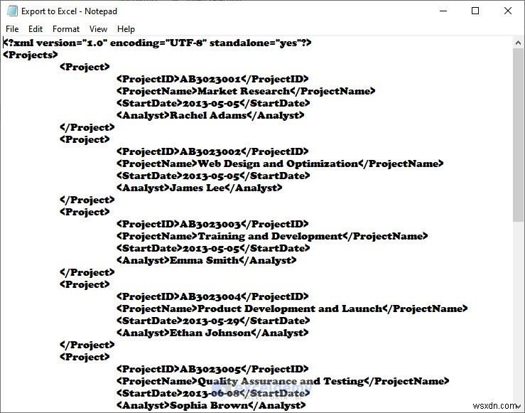 Excel データを DOC、PDF、CSV、XML、および vCard 形式に簡単にエクスポート 