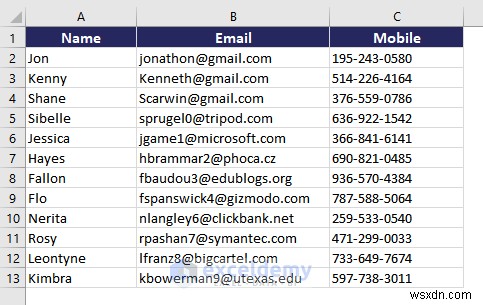 Excel データを DOC、PDF、CSV、XML、および vCard 形式に簡単にエクスポート 