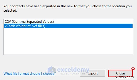 Excel データを DOC、PDF、CSV、XML、および vCard 形式に簡単にエクスポート 
