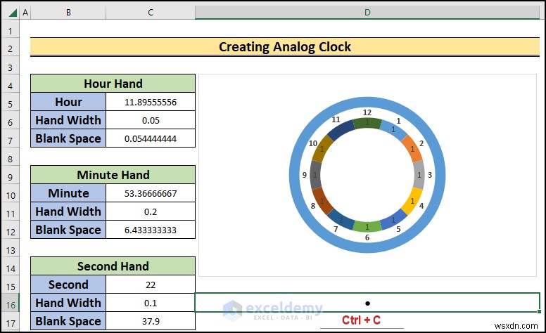 Excel でリアルタイム アナログ クロックを構築する:ステップバイステップ ガイド