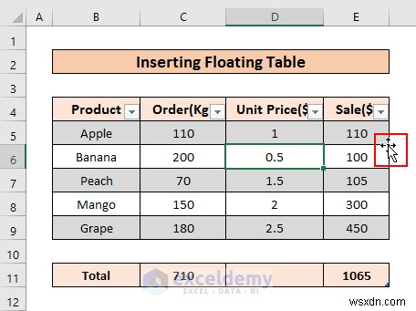 Excel でフローティング テーブルを追加する:2 つの迅速で実証済みのテクニック 