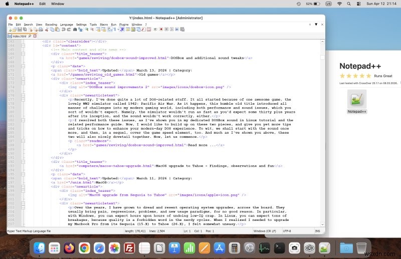CodeWeavers CrossOver for Mac:macOS 上でのシームレスな Windows アプリ エクスペリエンス 