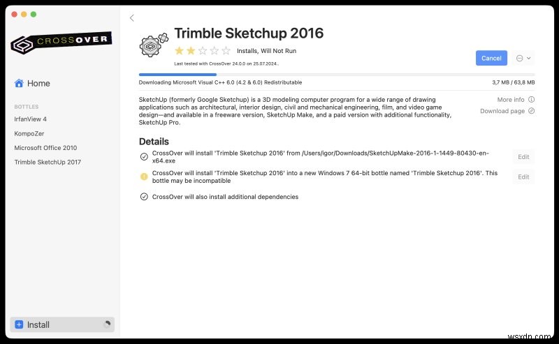 CodeWeavers CrossOver for Mac:macOS 上でのシームレスな Windows アプリ エクスペリエンス 